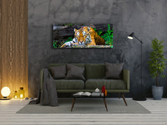 Glass Print Wall Art – Image on Glass 125 x 50 cm (? 50” x 20”) ; Tiger 3