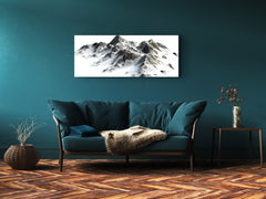 Glasdruck-Wandkunst – Bild auf Glas 125 x 50 cm (≈ 50” x 20”); Berge 23