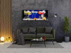 Arte mural con impresión en vidrio: imagen sobre vidrio de 125 x 50 cm (≈ 50” x 20”); Bebidas 1