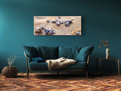 Arte mural con impresión en vidrio: imagen sobre vidrio de 125 x 50 cm (≈ 50” x 20”); Piedras