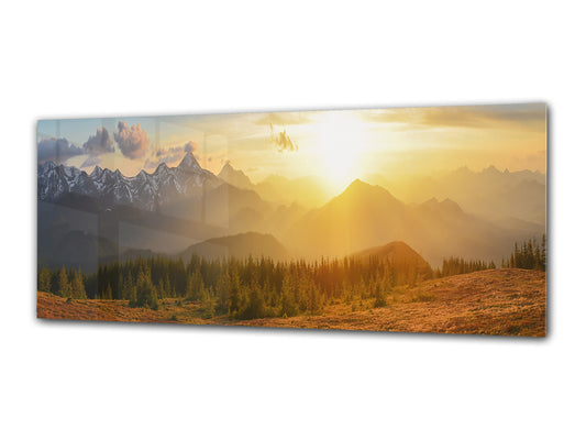Glass Print Wall Art – Image on Glass 125 x 50 cm (? 50” x 20”) ; Mountains 2