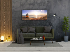 Imagen de vidrio para arte de pared, 125 x 50 cm (≈ 50” x 20”); Barco 1