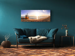 Imagen de vidrio para arte de pared, 125 x 50 cm (≈ 50” x 20”); Barco 1