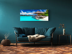 Impresión de vidrio para arte de pared, 125 x 50 cm (≈ 50” x 20”); Playa 6