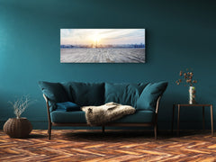 Cuadro de pared tras vidrio templado 125 x 50 cm (≈ 50” x 20”); Ciudad 4