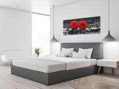 Arte mural con impresión en vidrio: imagen sobre vidrio, 125 x 50 cm (≈ 50” x 20”); Rosa 1