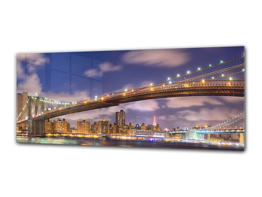 Impresión de vidrio para arte de pared, 125 x 50 cm (≈ 50” x 20”); Puente 11