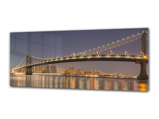 Wall Picture behind Tempered Glass 125 x 50 cm (? 50” x 20”) ; Bridge 7