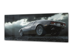 Arte mural con impresión en vidrio: imagen sobre vidrio de 125 x 50 cm (≈ 50” x 20”); Auto 1