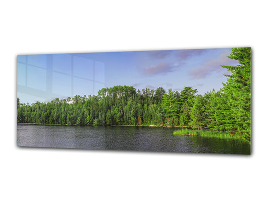 Glasdruck-Wandkunst – Bild auf Glas 125 x 50 cm (≈ 50” x 20”) ; Wald 1