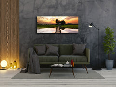 Wall Picture behind Tempered Glass 125 x 50 cm (? 50” x 20”) ; Lake 3