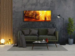 Arte mural con impresión en vidrio: imagen sobre vidrio, 125 x 50 cm (≈ 50” x 20”); Bosque 11