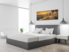 Arte mural con impresión en vidrio: imagen sobre vidrio de 125 x 50 cm (≈ 50” x 20”); Atardecer 8