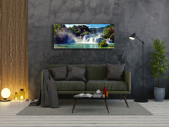 Glass Print Wall Art – Image on Glass 125 x 50 cm (? 50” x 20”) ; Waterfall