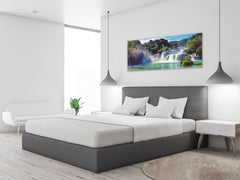 Glass Print Wall Art – Image on Glass 125 x 50 cm (? 50” x 20”) ; Waterfall