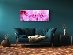 Arte mural con impresión en vidrio: imagen sobre vidrio de 125 x 50 cm (≈ 50” x 20”); Flor 16
