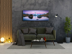 Wall Picture behind Tempered Glass 125 x 50 cm (? 50” x 20”) ; Mountains 4