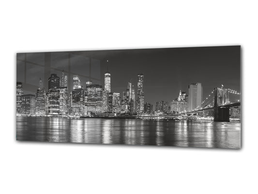 Glass Print Wall Art – Image on Glass 125 x 50 cm (? 50” x 20”) ; City by night 4