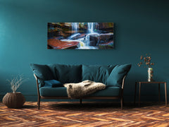 Glass Print Wall Art – Image on Glass 125 x 50 cm (? 50” x 20”) ; Waterfall