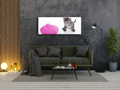 Glass Print Wall Art – Image on Glass 125 x 50 cm (? 50” x 20”) ; Kitty 3