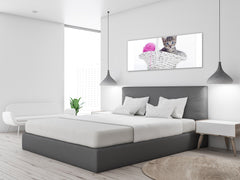 Glass Print Wall Art – Image on Glass 125 x 50 cm (? 50” x 20”) ; Kitty 2