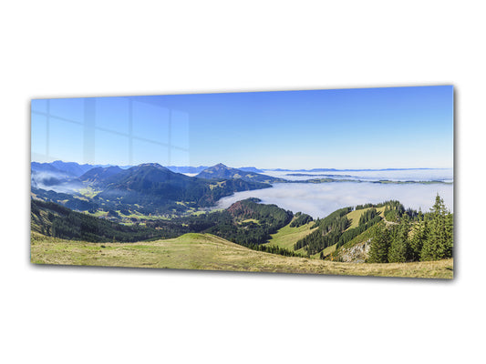 Glass Print Wall Art – Image on Glass 125 x 50 cm (? 50” x 20”) ; Mountains 5