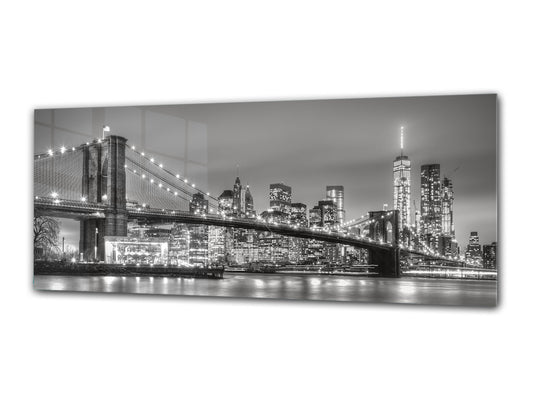 Glass Print Wall Art – Image on Glass 125 x 50 cm (? 50” x 20”) ; City by night 6