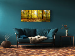 Arte mural con impresión en vidrio: imagen sobre vidrio de 125 x 50 cm (≈ 50” x 20”); Bosque 14