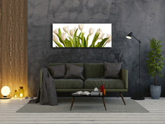 Glass Print Wall Art – Image on Glass 125 x 50 cm (? 50” x 20”) ; Tulips
