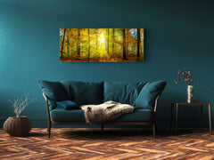 Arte mural con impresión en vidrio: imagen sobre vidrio de 125 x 50 cm (≈ 50” x 20”); Bosque 12