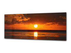 Wall Picture behind Tempered Glass 125 x 50 cm (? 50” x 20”) ; Sunset 4