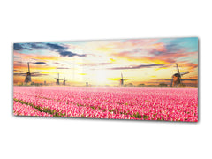 Glass Print Wall Art – Image on Glass 125 x 50 cm (? 50” x 20”) ; Windmills
