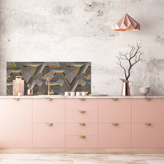 Contemporary glass kitchen panel - Wide format wall backsplash with or without magnetic properties - Colourful Variety Series: Glossy geometric modules