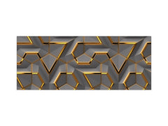 Contemporary glass kitchen panel - Wide format wall backsplash with or without magnetic properties - Colourful Variety Series: Glossy geometric modules