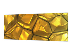 Design glass backsplash - Tempered Glass splashback - Golden Waves Series: Gold bars