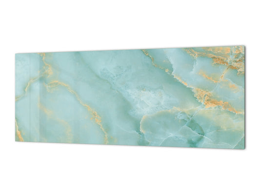 Design glass backsplash - Tempered Glass with or without magnetic properties Marbles 1 Series: Turqouise onyx pattern