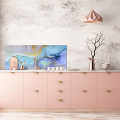 Contemporary glass kitchen panel - Wide format wall backsplash Colourful abstractions Series: Colorful abstraction 1