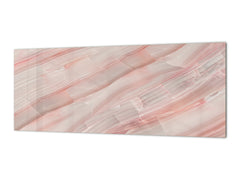 Panel de cocina de vidrio contemporáneo - Salpicadero de pared de gran formato Serie Mármoles 2: Mármol rosa Carrara
