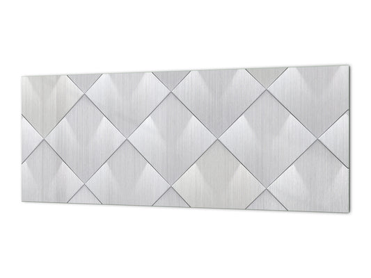 Stylish glass backsplash - Photo glass upstand w/wo magnetic properties - Decorative Surfaces Series: Metal tiles