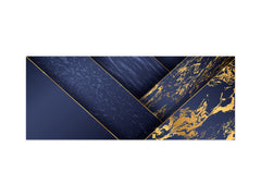 Stylish glass backsplash - Photo glass upstand w/wo magnetic properties - Decorative Surfaces Series: Luxury blue panels