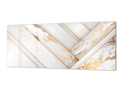 Stylish glass backsplash - Photo glass upstand w/wo magnetic properties - Decorative Surfaces Series: Luxury white panels