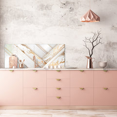 Stylish glass backsplash - Photo glass upstand w/wo magnetic properties - Decorative Surfaces Series: Luxury white panels