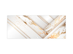 Stylish glass backsplash - Photo glass upstand w/wo magnetic properties - Decorative Surfaces Series: Luxury white panels