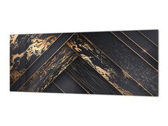 Stylish glass backsplash - Photo glass upstand w/wo magnetic properties - Decorative Surfaces Series: Luxury black panels