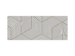 Stylish glass backsplash - Photo glass upstand w/wo magnetic properties - Decorative Surfaces Series: White hexagons