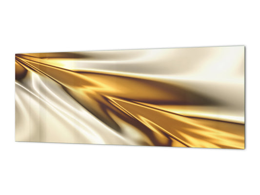 Design glass backsplash - Tempered Glass splashback - Golden Waves Series: Golden spike