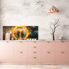 Wide format Wall panel - Design backsplash - Abstract Graphics Series: Ring of fire