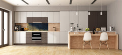 Design glass backsplash - Tempered Glass splashback - Golden Waves Series: Wave of glitter