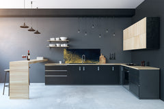 Design glass backsplash - Tempered Glass splashback - Golden Waves Series: Wave of glitter