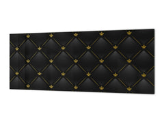 Stylish glass backsplash - Photo glass upstand w/wo magnetic properties - Decorative Surfaces Series: Vector black leather background